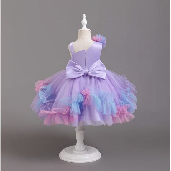 Elegant Princess Pink Party Dress Size 90 US 18-24 Months Tulle Bow Dress Sequin - Picture 2 of 14